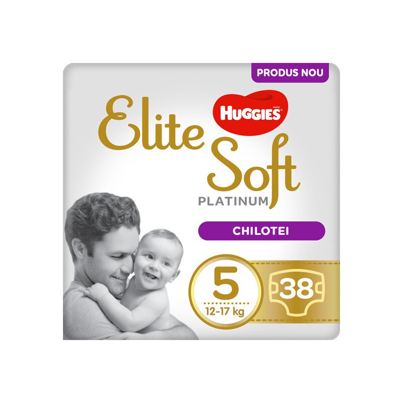 Huggies - Elite Soft Pants Platinum (5) Mega 38 buc, 12-17 kg