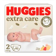 Huggies - Scutece Extra Care Mega, Marimea 2, 82 buc, 3-6 kg