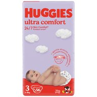 Huggies - Scutece Ultra Comfort Jumbo, Marimea 3, Unisex, Design Mickey&Mini, 4-9 kg, 56 buc