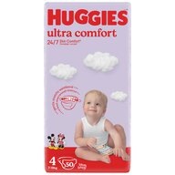 Huggies - Scutece Ultra Comfort Jumbo, Marimea 4, Unisex, Design Mickey&Mini, 7-18 kg, 50 buc