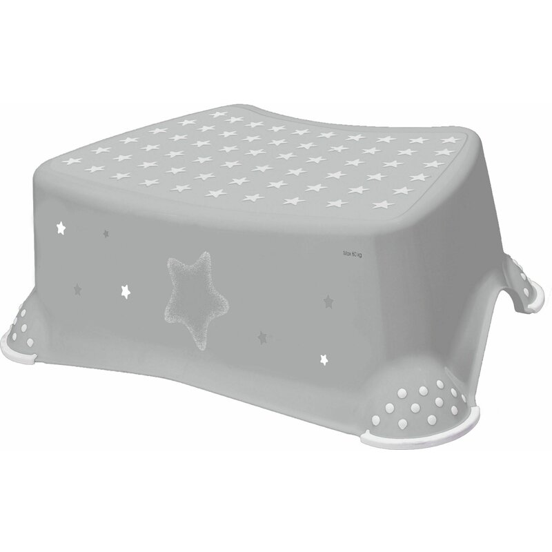 Inaltator de baie, Keeeper, Antiderapant, Stars, Cu baza antialunecare, 40.5 x 28.5 x 14 cm, Grey