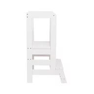 Inaltator Learning Tower Ajustabil, Ajutor de bucatarie MeowBaby  , lemn Alb