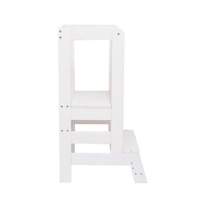 Inaltator Learning Tower Ajustabil, Ajutor de bucatarie MeowBaby  , lemn Alb