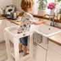 Inaltator Learning Tower Ajustabil, Ajutor de bucatarie MeowBaby  , lemn Alb - 7