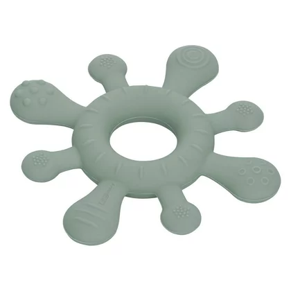 Inel de dentitie, FreeON, Pentru masajul gingiilor, Cu diverse texturi, Din silicon, Fara BPA, 3 luni+, Verde
