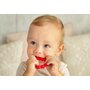 Inel de dentitie, Giligums, Strawberry, Pentru masajul gingiilor, Din silicon, Fara BPA, 3 luni+, Rosu - 4