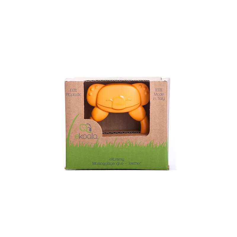 Ekoala - jucarie dentitie inel gingival ekummy bioplastic, portocaliu
