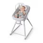 Scaun inalt de masa, Ingenuity, Multifunctional, Cu functii diverse, Inclinare in 3 pozitii, Cu suport picioare reglabil in 2 pozitii, Cu tavita detasabila si reglabila cu o singura mana, Cu 3 pozitii de blocare, Cu roti, Cu vibratii, 0-5 ani, Gri - 12
