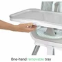 Scaun inalt de masa, Ingenuity, Multifunctional, Cu functii diverse, Inclinare in 3 pozitii, Cu suport picioare reglabil in 2 pozitii, Cu tavita detasabila si reglabila cu o singura mana, Cu 3 pozitii de blocare, Cu roti, Cu vibratii, 0-5 ani, Gri - 13