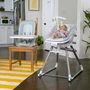 Scaun inalt de masa, Ingenuity, Multifunctional, Cu functii diverse, Inclinare in 3 pozitii, Cu suport picioare reglabil in 2 pozitii, Cu tavita detasabila si reglabila cu o singura mana, Cu 3 pozitii de blocare, Cu roti, Cu vibratii, 0-5 ani, Gri - 24