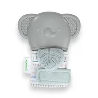 Manusa pentru dentitie, Ingenuiy, Elefant, Cu zornaitoare, Silicon, Fara BPA, 3 luni+, Gri
