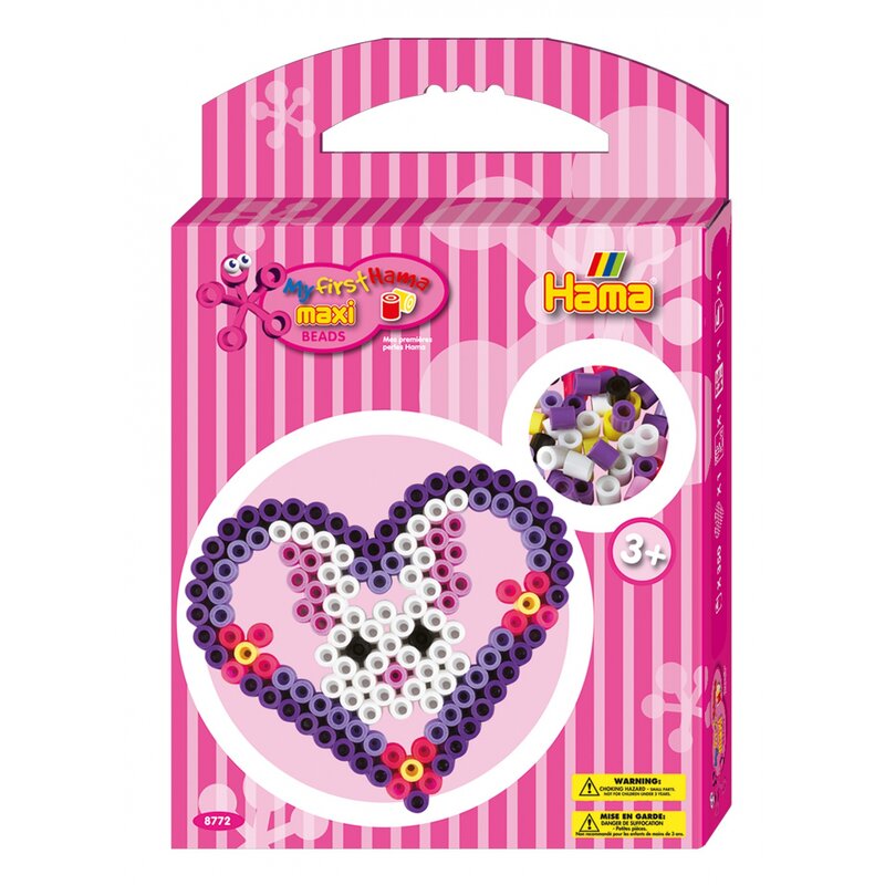 Hama - inima - set cu 350 margele maxi in cutie