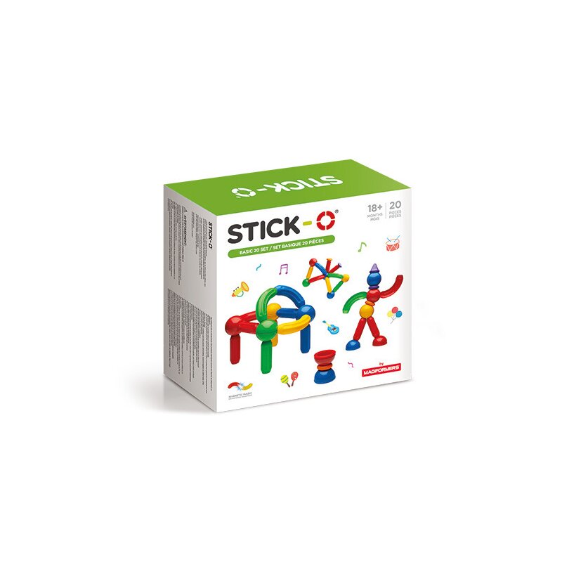 Clicstoys - Set de constructie Magnetic De baza , Stick-O , 20 piese