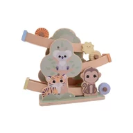 Joc de echilibru, Joueco, Animale salbatice, Cu 3 roti, 2 ani+, Multicolor
