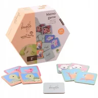 Joc de memorie, Joueco, Animale salbatice, 40 de cartonase, Din carton, 3 ani+, Multicolor