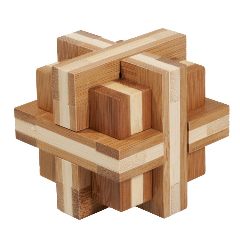 Fridolin - joc logic iq din lemn bambus double cross
