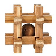 Fridolin - Joc logic IQ din lemn de bambus Box with ball