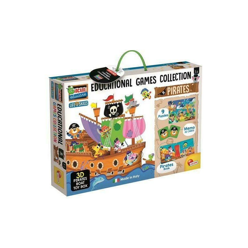 Lisciani - puzzle 3d corabia piratilor montessori puzzle copii, piese 45