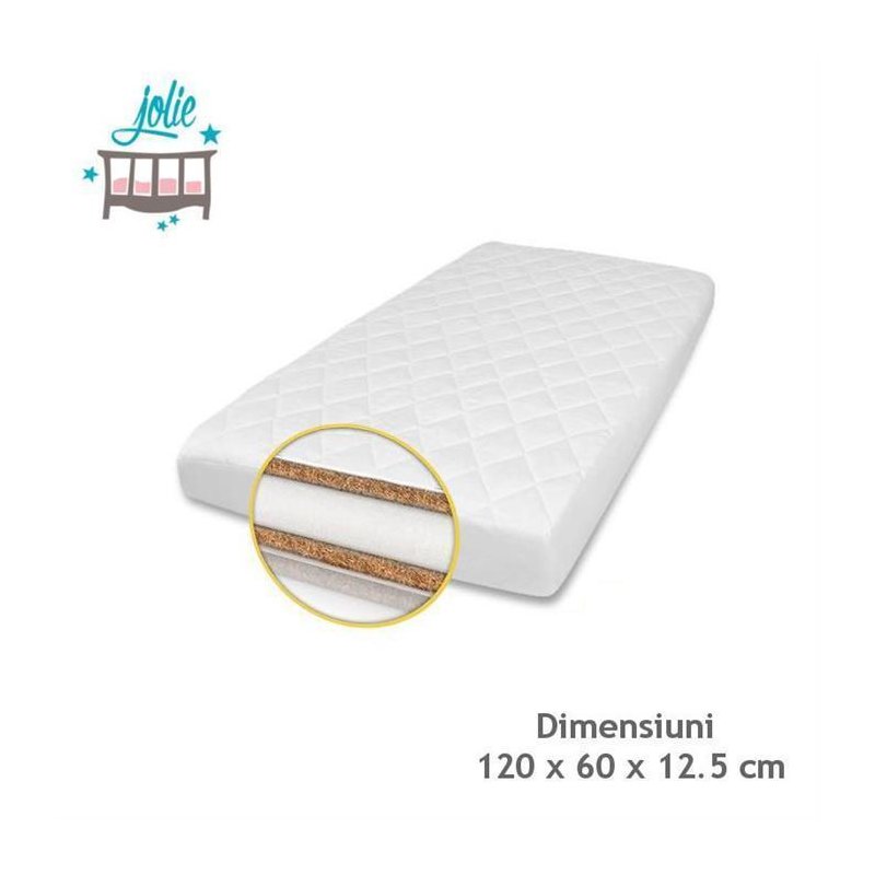 Jolie - saltea de patut superlux cocos-burete-cocos 120x60 cm