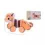 Jucarie de tras, Joueco, Tigru, Colectia The Wildies Family, Din lemn certificat FSC, 26 x 10 x 15 cm, 12 luni+, Multicolor - 3