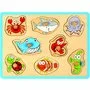 Puzzle, Joueco, Din lemn certificat FSC, 30 x 27 cm, 18 luni+, 8 piese, Animale acvatice - 1