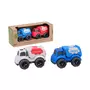 Set masinute, Joueco, Masina de politie si ambulanta, Din bio-plastic, Ecologice, 18 luni+, Multicolor - 1