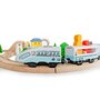 Jucarie cale ferata din lemn cu tren cu baterii Ecotoys HM015147, 69 elemente, multicolor - 5