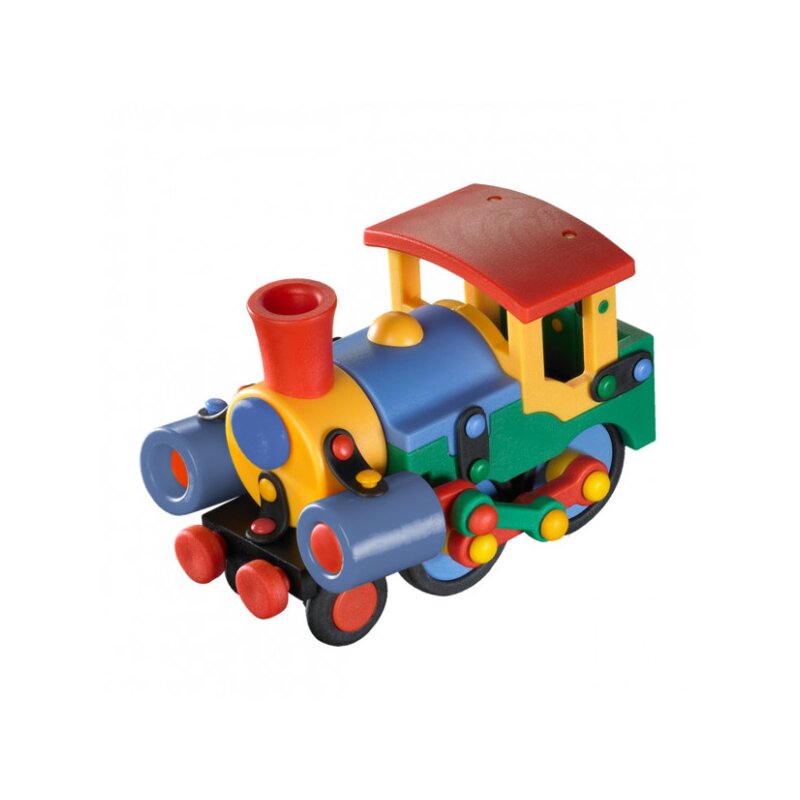 Mic o Mic - Set de constructie Locomotiva 3D, 15 cm