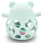 Jucarie de dentitie si zornaitoare, Bocioland, BPA Free, Teddy Bear Mint - 7