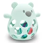 Jucarie de dentitie si zornaitoare, Bocioland, BPA Free, Teddy Bear Mint - 10
