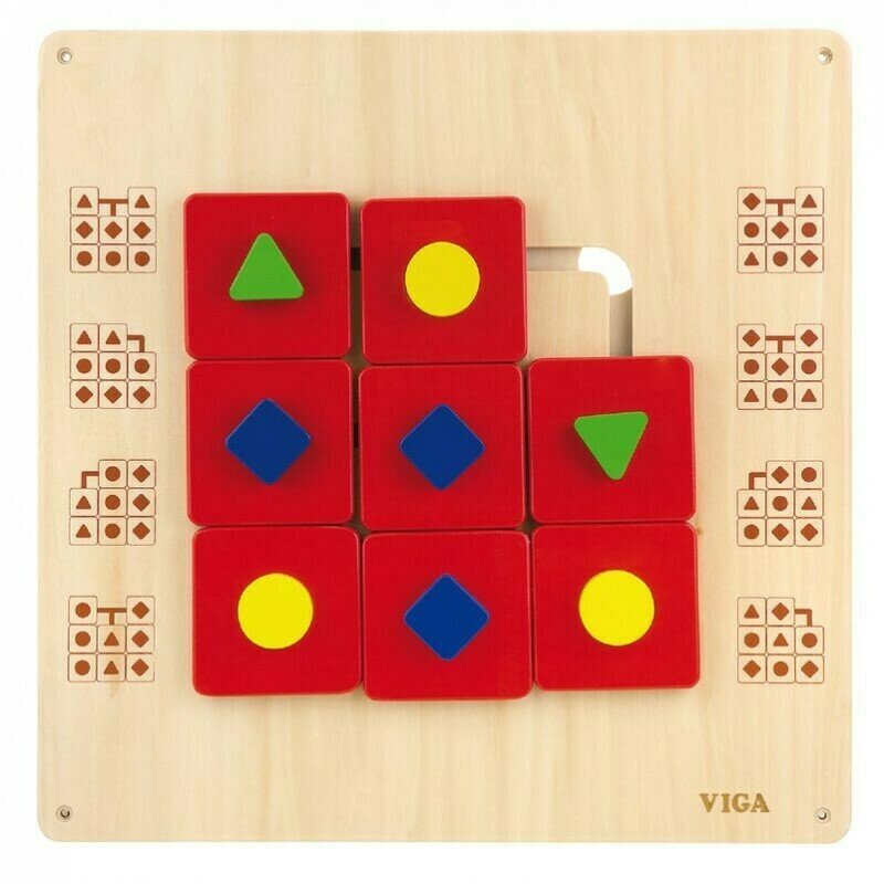 Viga - jucarie cu activitati labirint cu forme geometrice , pentru perete