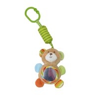 Lorelli Toys - Jucarie carucior Ursulet 13 cm, Cu clopotel, Cu oglinda din Plus