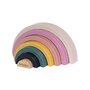 Jucarie de stivuire, Petite&Mars, Rainbow Stardust Wood of Mars, 7 piese, 24 luni+, Multicolor - 1