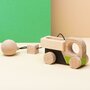 Jucarie Montessori din lemn, camion pentru centru activitati, verde-negru, Mobbli - 4