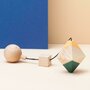 Jucarie Montessori din lemn, octaedru pentru centru activitati, galben-verde, Mobbli - 4