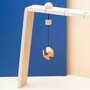 Jucarie Montessori din lemn, prisma-frunza pentru centru activitati, portocaliu-albastru, Mobbli - 3