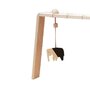 Jucarie Montessori din lemn, elefant pentru centru activitati, negru-lemn natur, Mobbli - 3