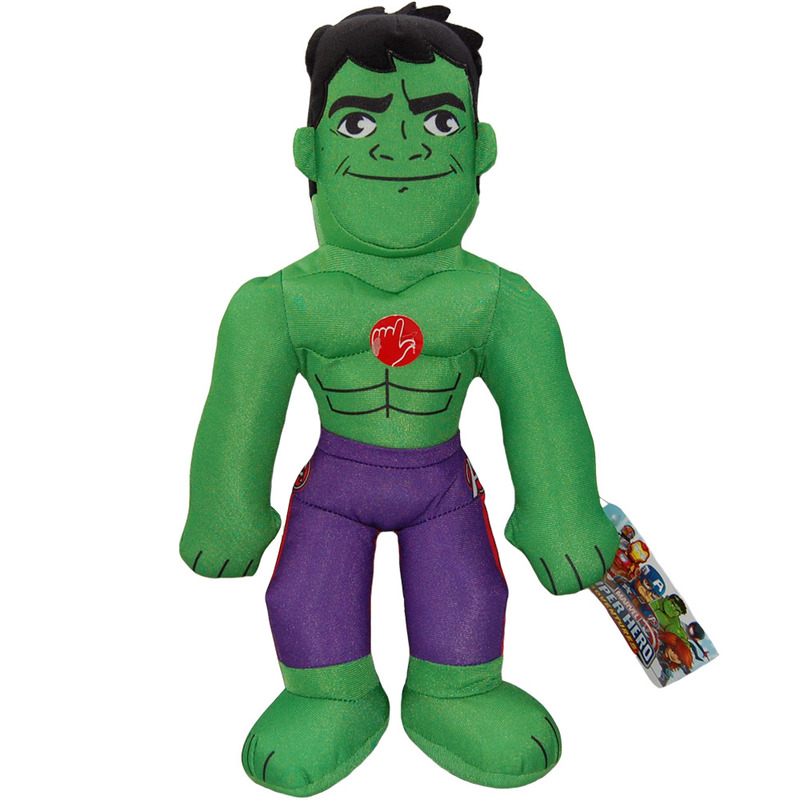 Jucarie din material textil cu sunete Hulk, Marvel Super Hero, 38 cm Jucarii & Cadouri >> Jucarii de Plus