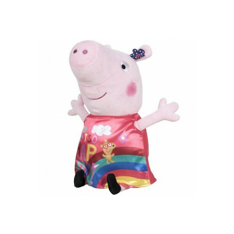 Play by Play - Jucarie din plus 25 cm, Cu rochie din satin, Just so Happy Peppa Pig