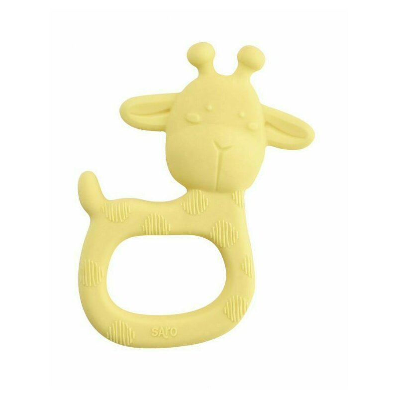 Saro baby - jucarie dentitie petrecerea girafei din silicon, galben