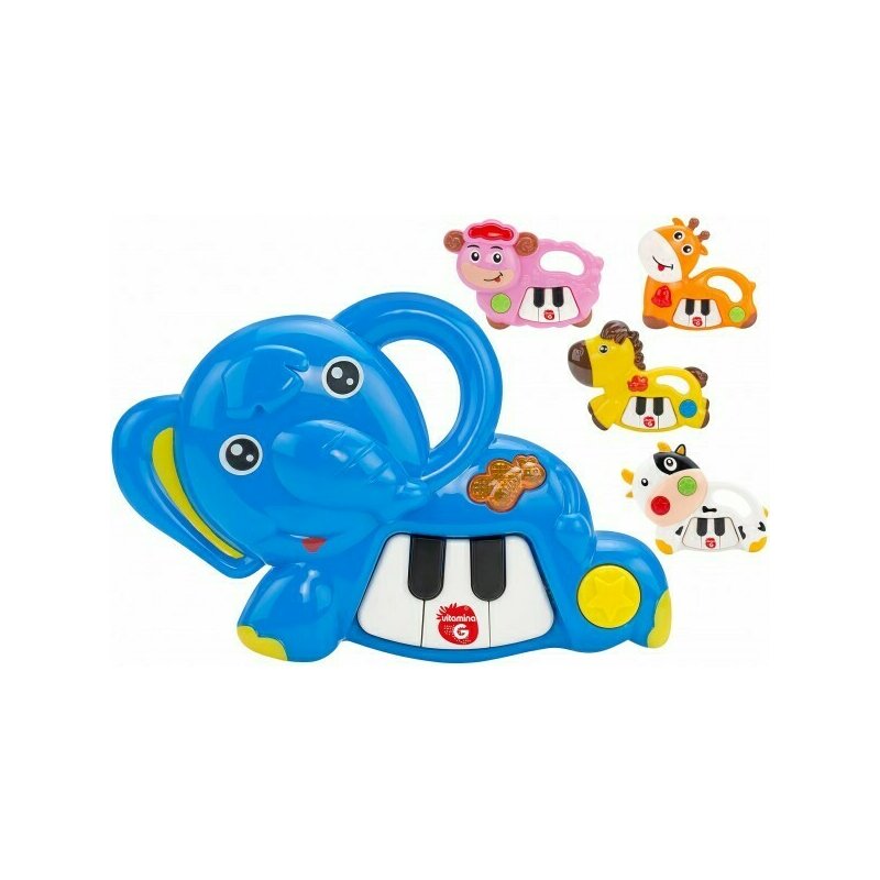 Globo - jucarie muzicala pian mini cu animal cu sunete si lumini