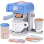 Jucarie pentru bucatarie, Jokomisiada, Aparat de cafea, Din lemn, 6 moduri de preparare, cu accesorii, 18,5 x 18,5 x 14,5 cm, 3 ani+, Alb/Albastru - 1