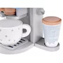 Jucarie pentru bucatarie, Jokomisiada, Aparat de cafea, Din lemn, 6 moduri de preparare, cu accesorii, 18,5 x 18,5 x 14,5 cm, 3 ani+, Alb/Albastru - 5