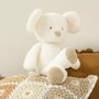 Jucarie plus bebelusi, Nattou, Cuddly Mouse, 24 cm, Material moale si pufos, Stimuleaza simtul tactil si motricitatea fina, Prieten de joaca si mangaiere, 0 luni+, Bej - 6