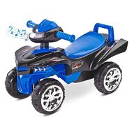 Vehicul de impins, Toyz, Mini Raptor, 2 in 1, Cu sunete si lumini, Cu spatiu pentru depozitare, 60 x 32 x 42 cm, Albastru