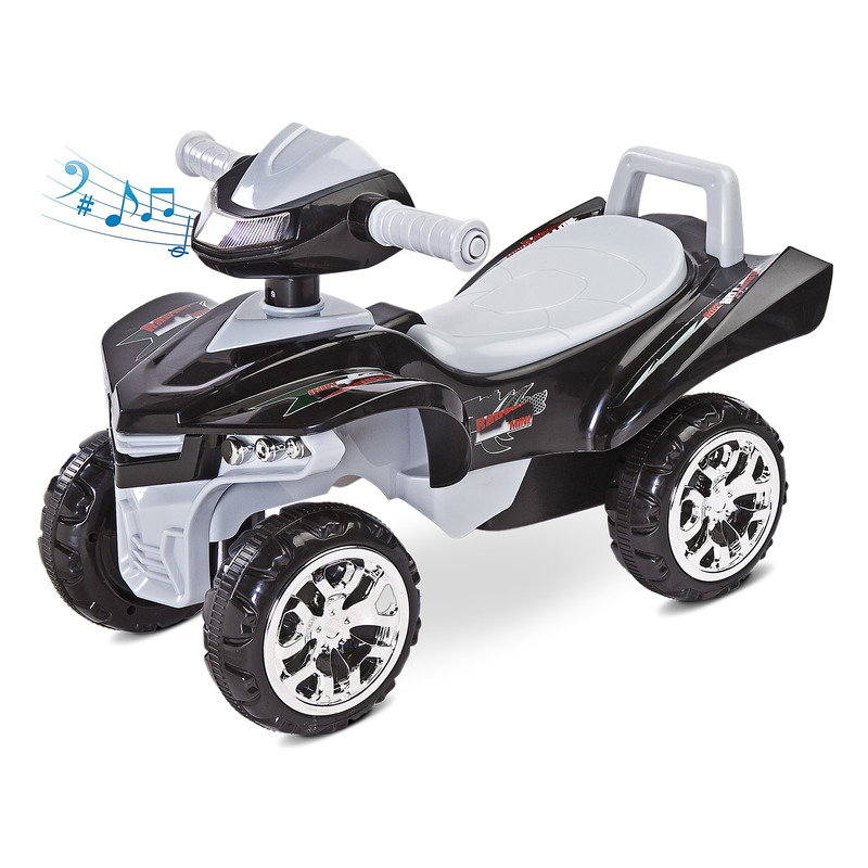 Vehicul de impins, Toyz, Mini Raptor, 2 in 1, Cu sunete si lumini, Cu spatiu pentru depozitare, 60 x 32 x 42 cm, Gri