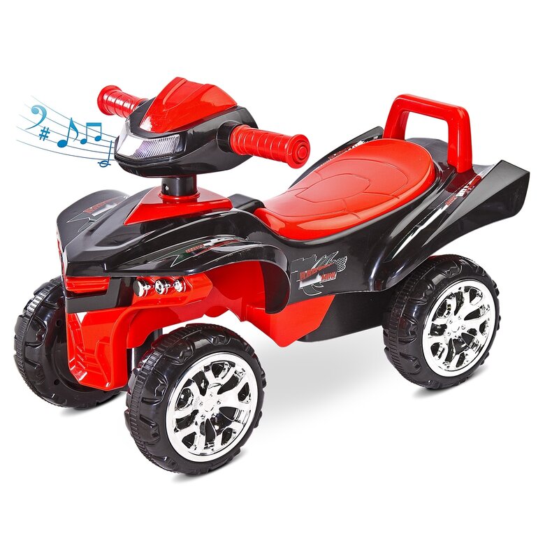 Toyz - vehicul de impins mini raptor 2 in 1, cu sunete, cu lumini, rosu