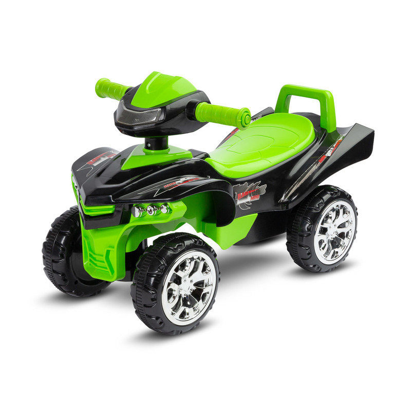 Vehicul de impins, Toyz, Mini Raptor, 2 in 1,Cu sunete si lumini, Cu spatiu pentru depozitare, 60 x 32 x 42 cm, Verde