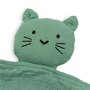 Jucarie textila, New Baby, Baby Cat, Pentru bebelusi, Moale, Din muselina, 100% bumbac,30x30 cm, Green - 3