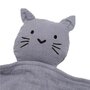 Jucarie textila, New Baby, Baby Cat, Pentru bebelusi, Moale, Din muselina, 100% bumbac,30x30 cm, Grey - 3